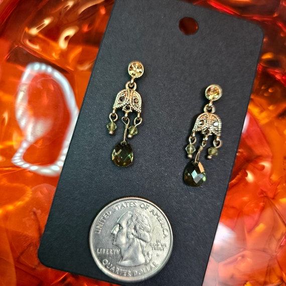 Vintage Monet dainty chandelier earrings. - image 7
