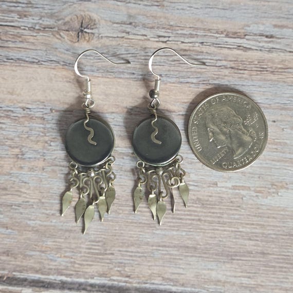 Hematite Peruvian wire work earrings - image 5