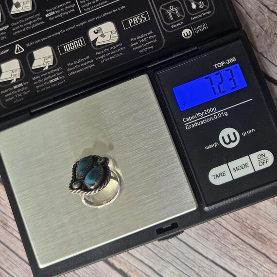 Native American double turquoise ring - image 7