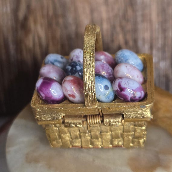 Max Factor 1960s Easter egg basket solid perfume … - image 10