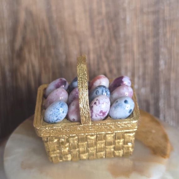 Max Factor 1960s Easter egg basket solid perfume … - image 1