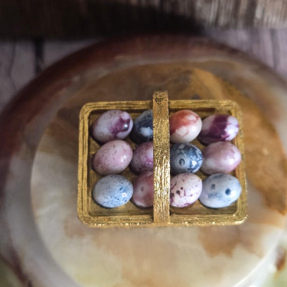 Max Factor 1960s Easter egg basket solid perfume … - image 9