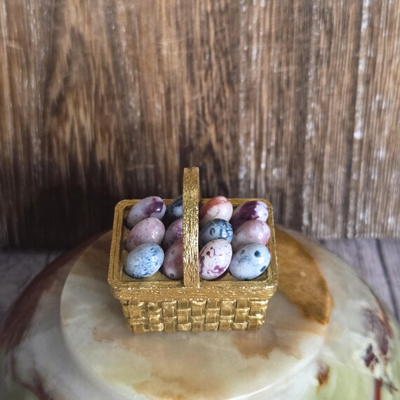 Max Factor 1960s Easter egg basket solid perfume … - image 2