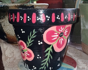 Hand Painted Terracotta Flower Pot