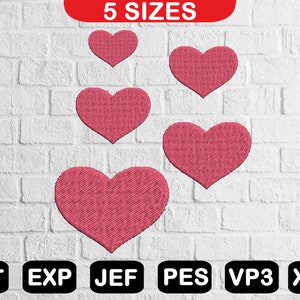 Mini Hearts Machine Embroidery Design, Heart Embroidery Files, Love Embroidery, Valentine&#39;s Day Embroidery Files, Instant Download