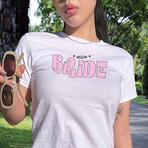 Y2K Bride Baby Tee, Bachelorette Party Crop Top, Bach Weekend Matching Bridesmaid Shirt