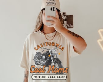 Cool Moms Motorcycle Club Trendy Mom Life Tee Grunge Shirt Comfort Colors Tee Mothers Day Gift Oversized Graphic Tshirt