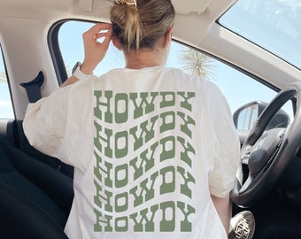 Comfort Colors Howdy Cowgirl Graphic Tee - Retro Western Oversized T-Shirt