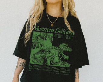 Comfort Colors Monstera T-Shirt Plant Lover Vintage Botanical Greenery Tee Florist Tee Cute Aesthetic Top Oversized Comfy Outfit Minimalist