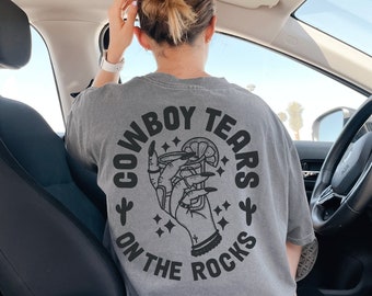 Camiseta grande Comfort Colors: Camiseta gráfica Cowboy Tears Tequila Western