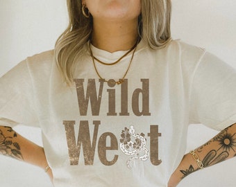 Comfort Colors Wild West Graphic Tee: Trendy Cowboy Rodeo Shirt