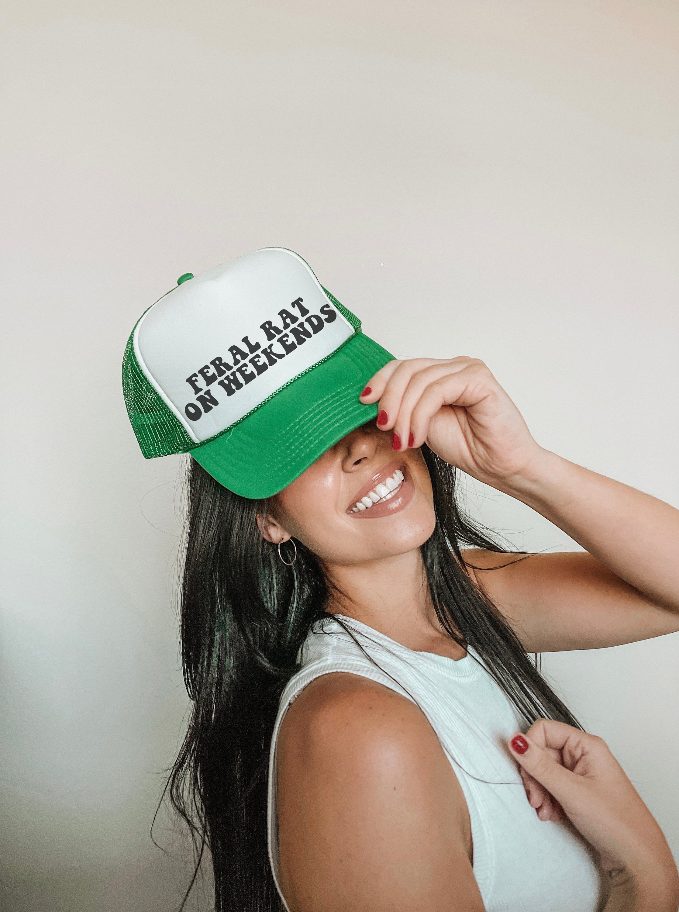 Show Up And Throw Up Funny Trucker Hat | Funny Hat | Lake Hat | Festival Hat