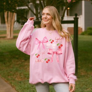 AMERICA Bow Cherry Crewneck T Shirt