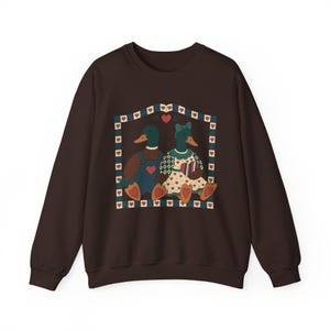 Grandma Core Duck Sweatshirt, Vintage Country Folk Crewneck, Cozy Cottagecore Pullover Cute Summer Shirt Trendy Gift image 8