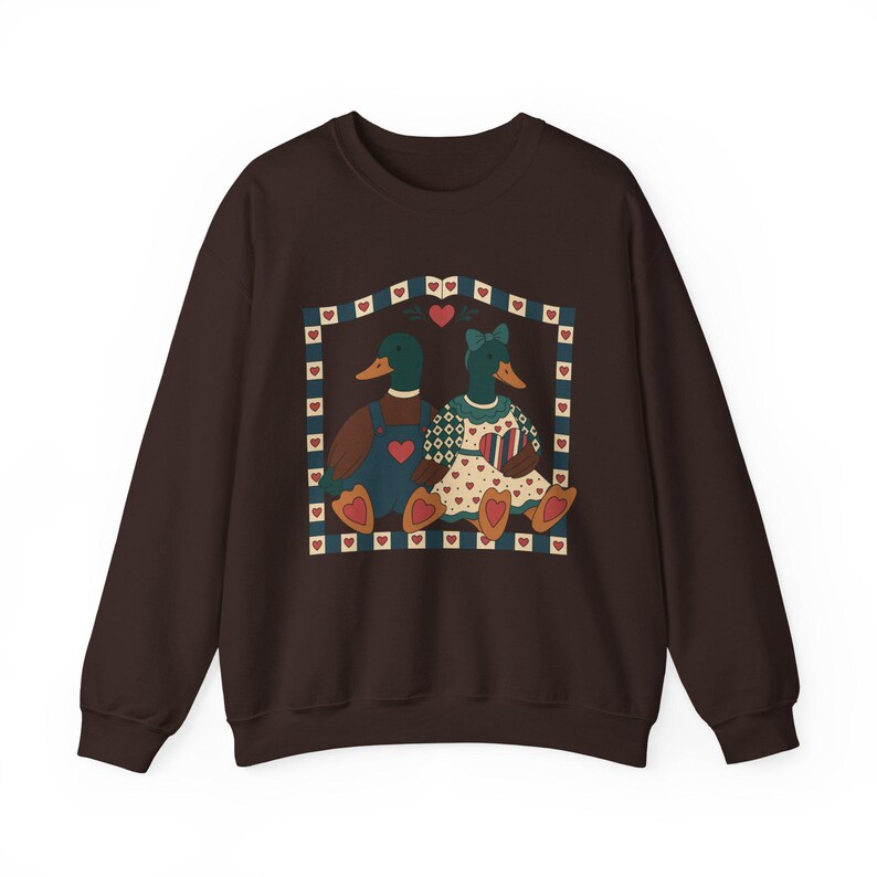 Grandma Core Duck Sweatshirt, Vintage Country Folk Crewneck, Cozy Cottagecore Pullover Cute Summer Shirt Trendy Gift image 8