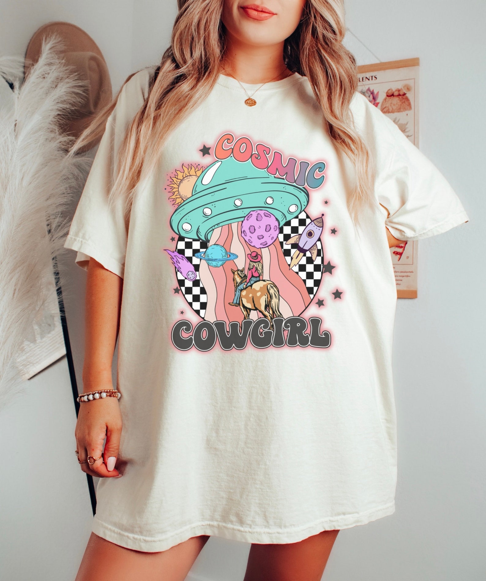 SCOOP BACK HEM DRESS SPACE COWGIRL