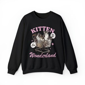 Vintage Retro gatos camisa divertida camiseta de gato Y2K de gran tamaño estética gatito camiseta colores cómodos lindo gato mamá camiseta de moda gato camisa amante de los gatos imagen 10