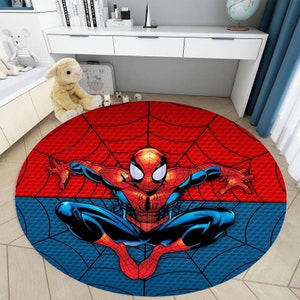 Spider-Man Round Rug: 3D Kids Room Decor