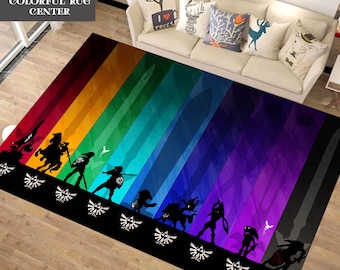 Legend of Zelda Rug, Game Room Rug, Zelda Rug, Gamer Rug, Area Rug, Game Decor, Gamer Room Decor, Gamer Gifts, Home Decor