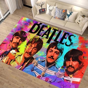 The Beatles Rug, The Beatles Gift, Music Rug, Area Rug, Home Decor Rug, Modern Rugs, For Living Room Rugs, Nostalgic Rugs, Legends Rugs