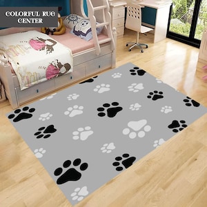 Fluffy Bath Rug Animal Dog Paw Print Area Rug, Farm Teal Wooden Board Home  Decor Rug, Non-slip Stain Resistant Carpet Soft Floor Door Mat Rustic  Vintage Brown Wood Grain Carpet, Absorbent Entry