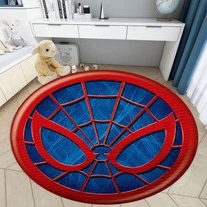 SpiderMan, tapis Spider Man, tapis de chambre d&#39;enfants, tapis rond, carpette, cadeau pour lui, tapis de salon, tapis Spiderman, cadeau de Noël