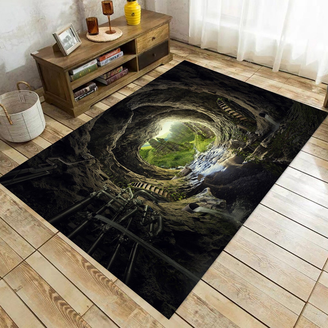 Tunnel Rug Optical Illusion Rug Illusion Rug Rectangular Etsy