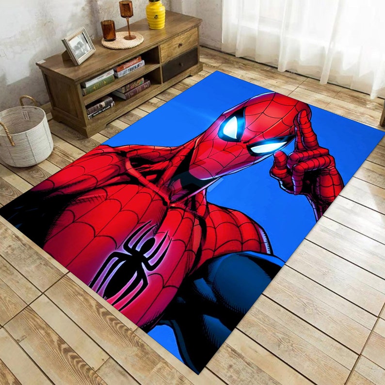 Spiderman Spider Man Rug Kids Room Rug Spiderman Rug Gift Etsy
