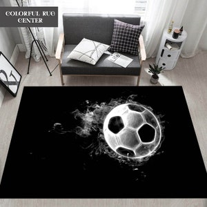 Soccer Rug, Football Rug, Soccer Ball Rug, Custom Rug, Non-Slip Rug, Gift For Him, For Living Room Rug, Area Rug, Housewarming Gift