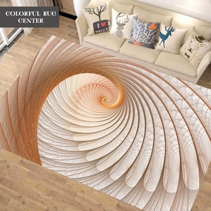 Optical Illusion Rug, Illusion Rug, Optical Illusion, Rectangular Illusion Rug, Vortex Illusion Rug, 3D Effect, For Living Room Rug