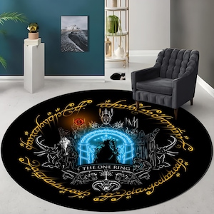 The Lord Of The Ring Rug,Movie Rug,Fan Rug,Legend Rug,Movie Room Decor,Lord Of The Rings,Fantastic Rug,Round Area Rug,Machine Washable Rug
