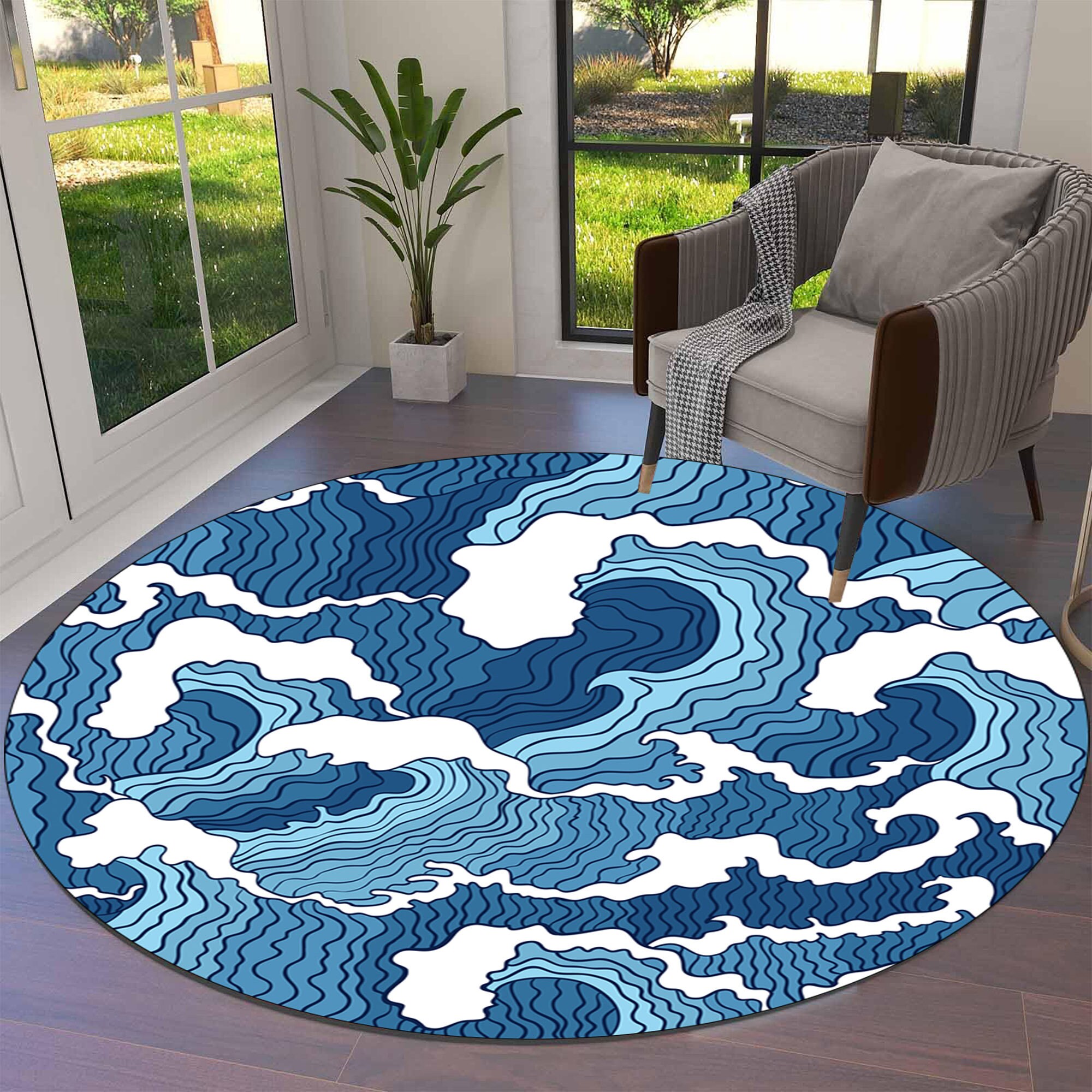 WIND AND SEA (ROUND) MAT / GRAY(AC-87) ラグ マット グレー Round
