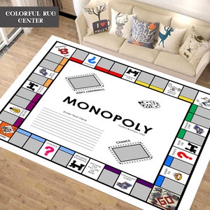 Monopoly Teppich, Spielteppich, Brettspiel, Gaming-Teppich, Spielkartenteppich, Familienspiele, lustiger Teppich, Geschenk für Spiele, Benutzerdefinierter Teppich