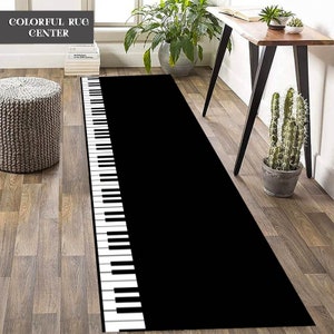 Piano Runner, Piano Keys Runner, Music Rug, Runner Rug, Runner Gifts For Women, Non-Slip Base Runner, Interior Runner, Housewarming Runner