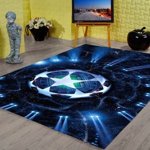 Soccer Field Rug, Kids Room Rug, Custom Rug, Non-Slip Rug, Gift For Him, Boy Room Rugs, Popular Rug, For Living Room Rug, Area Rug