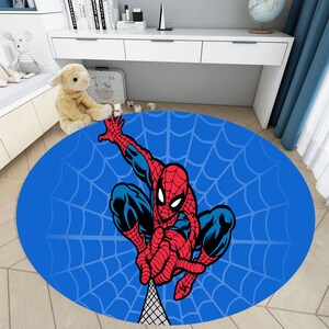 SpiderMan, Tapis Spider Man, Tapis pour chambre d&#39;enfant, Tapis rond, Carpette, Cadeau pour lui, Tapis de salon, Tapis Spiderman, Idées cadeaux