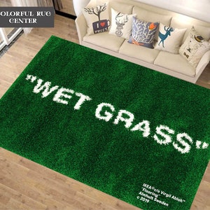 Wet Grass, Wet Grass Rug, Wetgrass, Wet Grass Pattern Rug, Green Rug, Gift For Her, Living Room Rug, Custom Rug, Non-slip Rug, Popular Rug