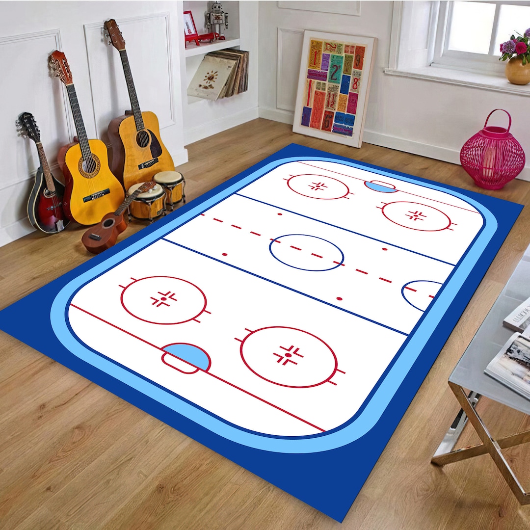 Hockey Rug, Hockey Field Rug, Gift for Him, Kids Room Rug, Sport Rug ...