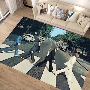 The Beatles Rug,The Beatles Gift,Music Rug,Area Rug,Home Decor Rug,Modern Rugs,Living Room Rugs,Nostalgic Rugs,Legends Rugs,The Beatles Road