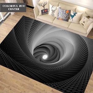 Optical Illusion Rug, Illusion Rug, Optical Illusion, Rectangular Illusion Rug, Vortex Illusion Rug, 3D Effect, For Living Room Rug