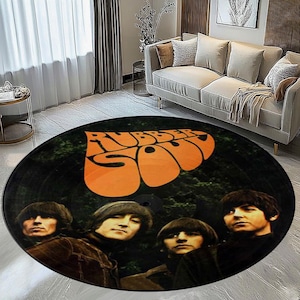 The Beatles Rug,Music Rug,Beatles Record Rug,Fan Rug,The Beatles Gift,Best Selling The Beatles,For Living Room Rug,Non Slip Rug,Round Rug