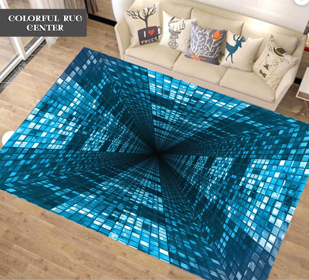 Tunnel Rug, Optical Illusion Rug, Illusion Rug, Rectangular Illusion