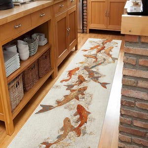 Fish Runner Rug,Fish Pattern Rug,Kitchen Rug,Nautical Rug,Non-Slip Rug,Interior Runner,Hallway Rug,Long Rug,Home Decor,Living Room Rug