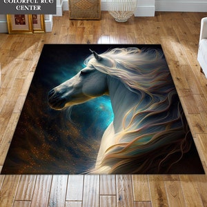 Horse Rug, Horse Area Rug, Horse  Design Rug, Animals Rug, Decorative Rug, Flying Horse Rug, Salon Room Rug, Cool Rugs, Housewarming Gift