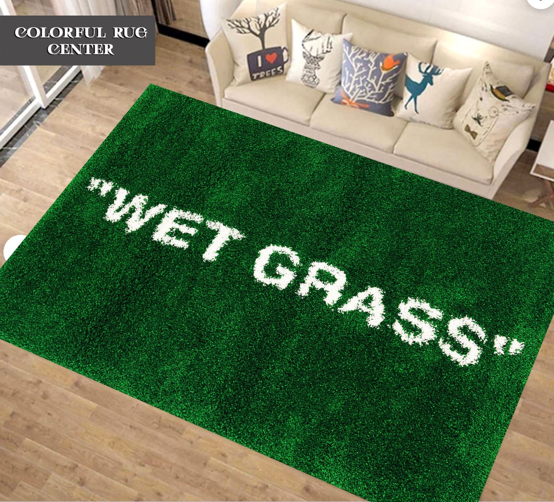 Wet Grass, Wet Grass Rug, Wetgrass, Wet Grass Pattern Rug, Green Rug, Gift for Her, Living Room