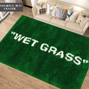 Wet Grass, Wet Grass Rug, Wetgrass, Wet Grass Pattern Rug, Green Rug, Gift For Her, Living Room Rug, Custom Rug, Non-slip Rug, Popular Rug