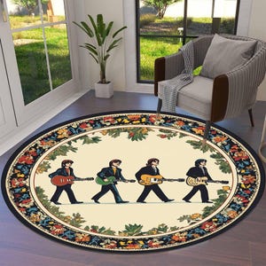 The Beatles Rug: Music Legends Round Area Rug