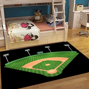 Baseball Field, Baseball Rug, Baseball Rectangle Rug, Ballparks of Baseball Area Rug, Gift For Him, Sports Rug, Modern Rugs, For Living Rug