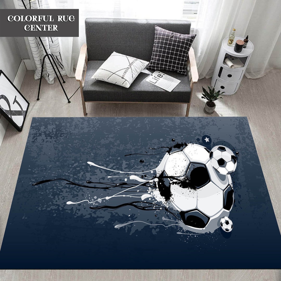 Soccer Ball Rug: Custom Non-slip Football Area Rug