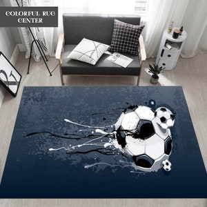 Soccer Rug, Football Rug, Soccer Ball Rug, Custom Rug, Non-Slip Rug, Gift For Him, For Living Room Rug, Area Rug, Housewarming Gift